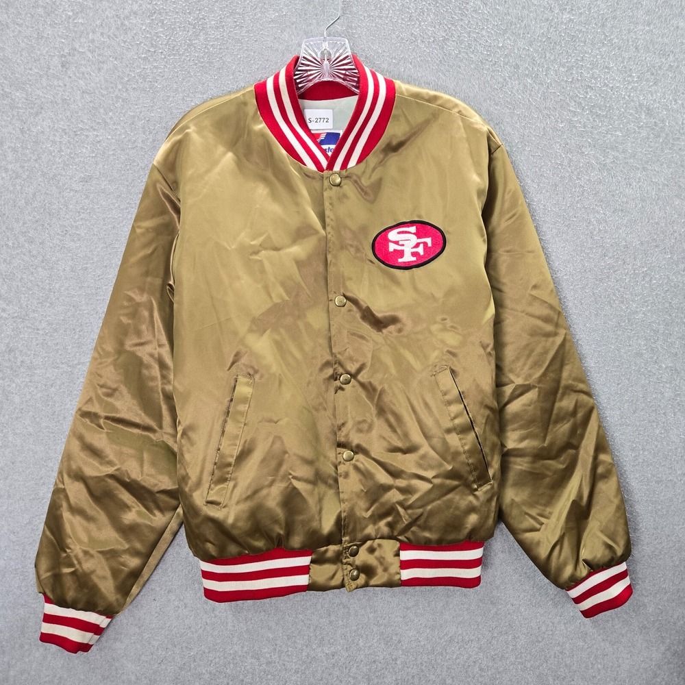 VINTAGE San‎ Francisco 49ers Men Varsity Jacket Medium Gold Red Logo Made In USA